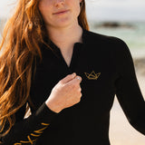 NIXSA Women's 2/2mm Summer Wetsuit | Swim cut, Long arm | Front zip | Yamamoto Rubber